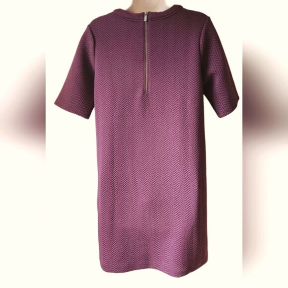 Halogen Dress‎ Mod Sweater Sweatshirt Short Chevron Embroidered Quilted Purple M - Picture 6 of 10